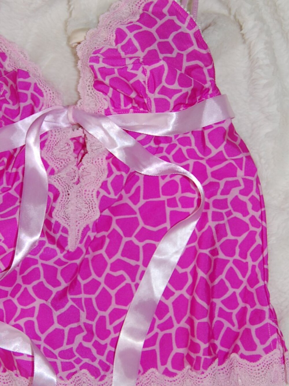 NWOT Jezebel Women Size S Babydoll Intimates, Hot Pink Leopard Print